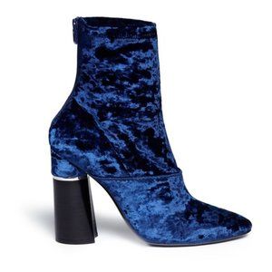 3.1 Phillip Lim Kyoto Boots in Royal Blue Crushed Velvet Size 38